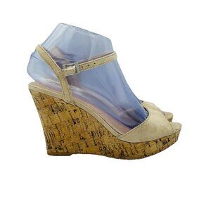 Charles by Charles David Shoes Womens 6 M Ankle Strap Cork Wedge Sandals Lambert